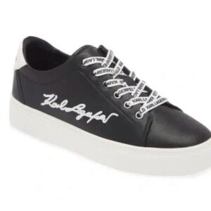 Karl Lagerfeld Cylie Low-Top Sneakers with White Script 8M
